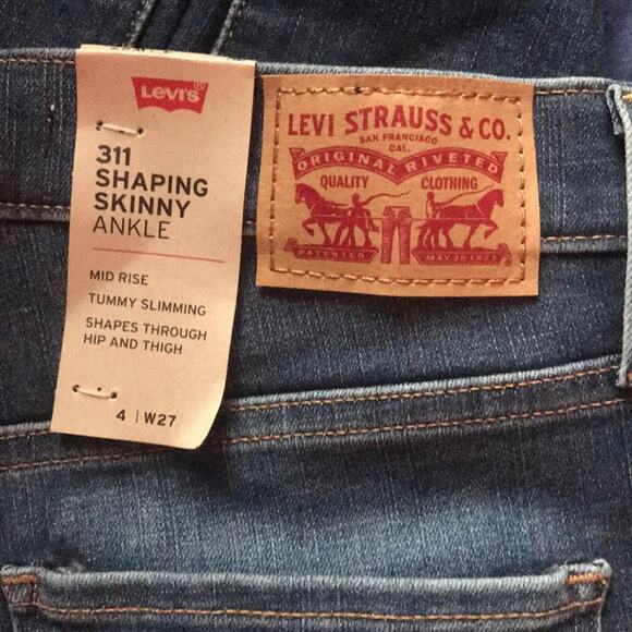 Levi’s Sculpt NEW 311 Shaping Skinny Ankle Jeans Size 27 - Picture 4 of 8